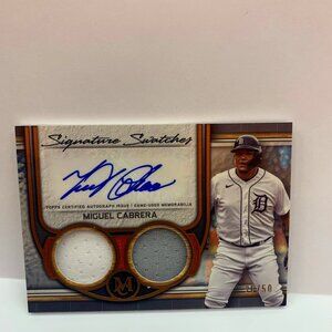 MIGUEL CABRERA 2023 TOPPS MUSEUM DUAL GAME USED PATCH COPPER AUTO 26/50 (MISC11)
